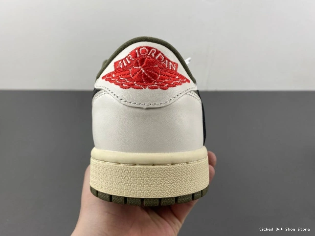Kicked Out Shoe Store OG MEDIUM OLIVE JORDAN LOW 1 DM7866-200 SCOTT AIR TRAVIS X 0725